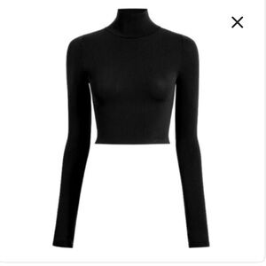 Commando Ballet Body Turtleneck Crop Top - Black